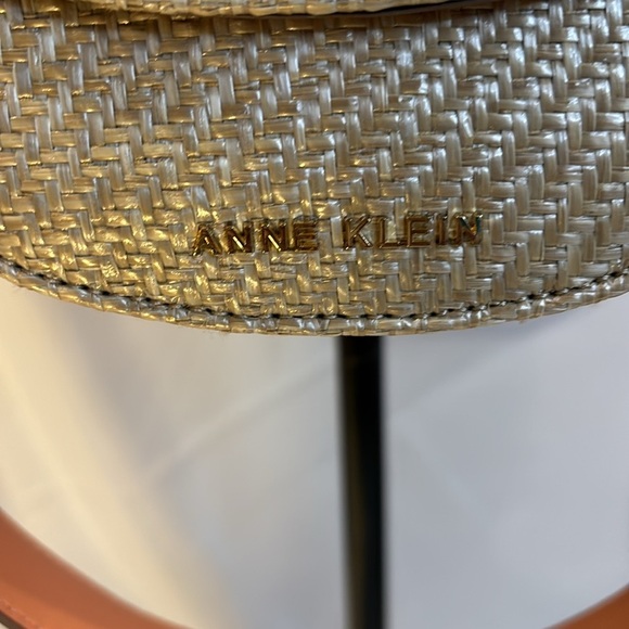 Anne Klein Mini Convertible Shoulder Bag with Resin Chain, Straw Weave Apricot - Picture 6 of 15